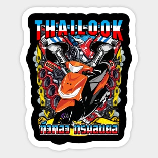 Motorcycle racing Biker Engine Thailook orange badass red rider Sticker